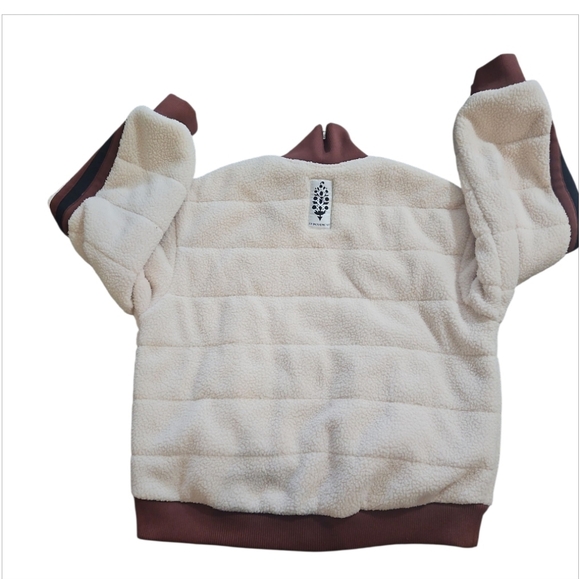 NWOT Free People Tan/brown Fleece Sherpa Scrunchy Pipa Jacket Sz S - Picture 7 of 10